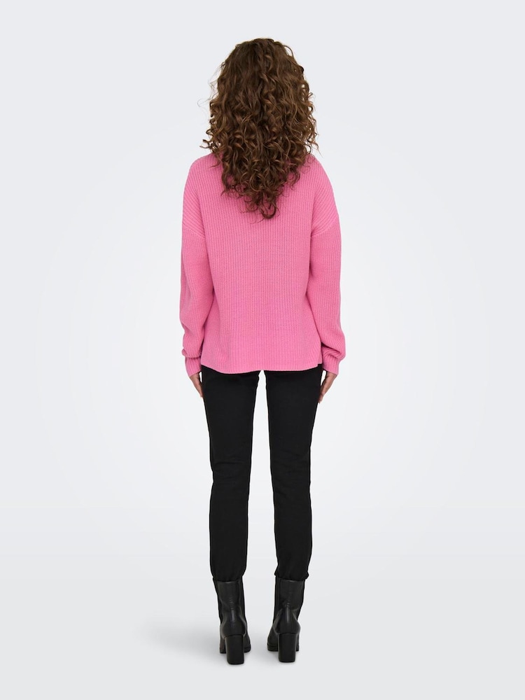 ONLY Pink Long Sleeve Round Neck Spring Knit Jumper - Image 2 of 6