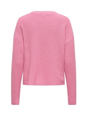 ONLY Pink Long Sleeve Round Neck Spring Knit Jumper - Image 6 of 6