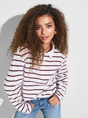 ONLY Stripe Long Sleeve Polo Shirt - Image 1 of 3