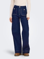 ONLY Blue High Waist Wide Leg Jeans - Image 1 of 6