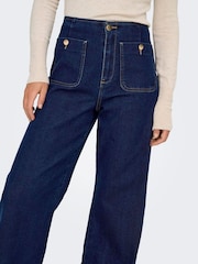 ONLY Blue High Waist Wide Leg Jeans - Image 3 of 6