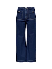 ONLY Blue High Waist Wide Leg Jeans - Image 5 of 6