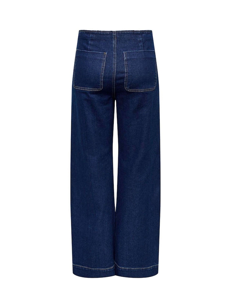 ONLY Blue High Waist Wide Leg Jeans - Image 6 of 6