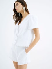 River Island White Frill Tailored Shorts - Image 4 of 4