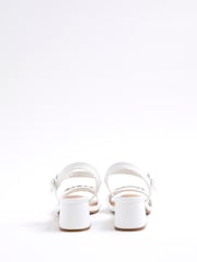 River Island White Snaffle Blocked Heel Sandals - Image 6 of 6