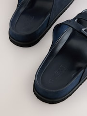 Navy Suede Forever Comfort® Premium Double Strap Footbed Sandals - Image 5 of 5