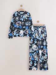 Blue Floral Kew Collection Long Sleeve Pyjamas - Image 7 of 12