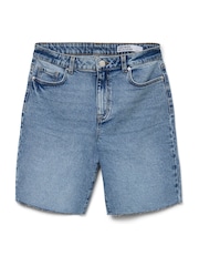 VERO MODA Blue High Waisted Denim Shorts - Image 6 of 7