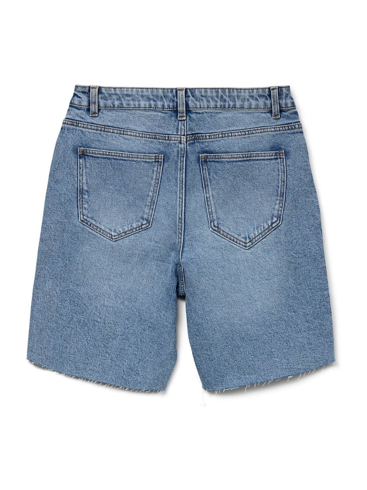 VERO MODA Blue High Waisted Denim Shorts - Image 7 of 7