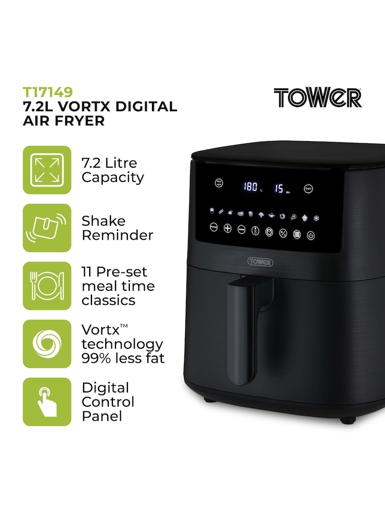 Tower Black Vortx 7.2L Digital Fryer - Image 2 of 10 Tower Black Vortx 7.2L Digital Fryer - Image 2 of 10