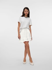 VERO MODA White Ruffle 100% Cotton Short Skirt - Image 5 of 6