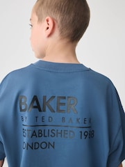 أزرق/أزرق داكن - أزرق ـ طقم من شورت وتيشرت تلبيس واسع من Baker By Ted Baker - صورة 5 من 11