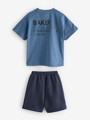 أزرق/أزرق داكن - أزرق ـ طقم من شورت وتيشرت تلبيس واسع من Baker By Ted Baker - صورة 8 من 11