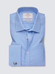 Hawes & Curtis Blue Gingham Check 100% Cotton Shirt - Image 2 of 4