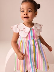 Rainbow Sleeveless Collar Summer Dress (3mths-7yrs) - Image 3 of 4
