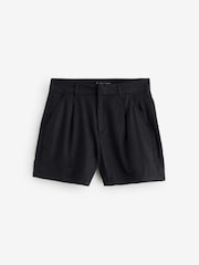 Threadbare Black Linen Blend Tailored Shorts - Image 5 of 5