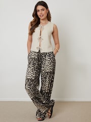 Threadbare Cream Tie Front Knitted Waistcoat - Image 7 of 9
