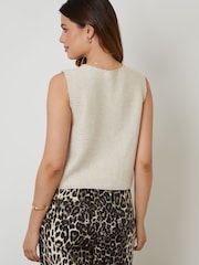 Threadbare Cream Tie Front Knitted Waistcoat - Image 8 of 9