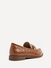 Linzi Brown Maison Croc Effect Loafers With Buckle Detail - Image 3 of 5