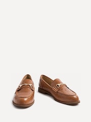 Linzi Brown Maison Croc Effect Loafers With Buckle Detail - Image 4 of 5
