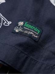 Superdry Navy Blue Hawaiian Print Shirt - Image 10 of 10