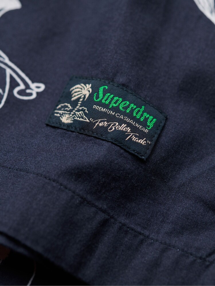 Superdry Navy Blue Hawaiian Print Shirt - Image 10 of 10