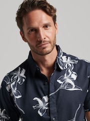 Superdry Navy Blue Hawaiian Print Shirt - Image 3 of 10