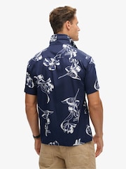 Superdry Navy Blue Hawaiian Print Shirt - Image 5 of 10