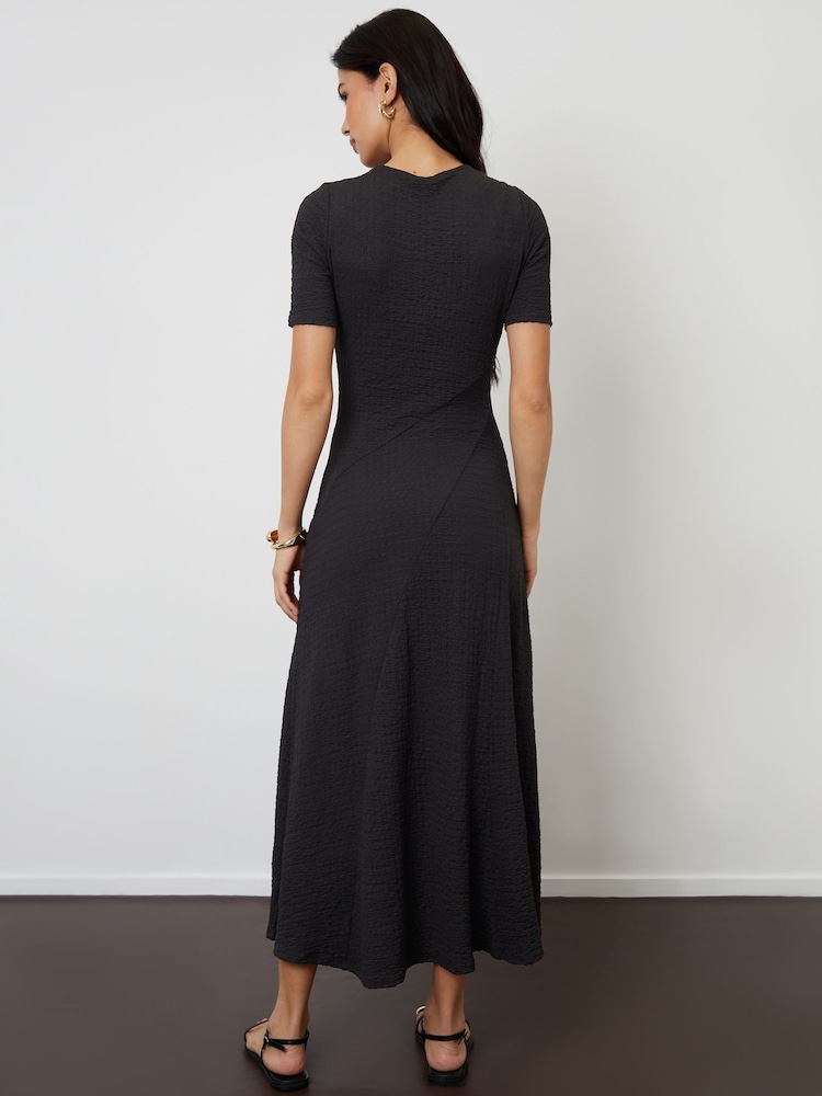 Threadbare Black Textured Jersey Maxi Dress - Image 2 of 5