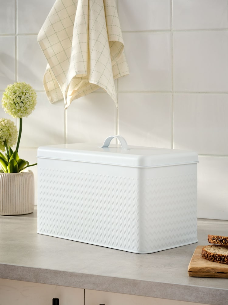 White Oakley Bread Bin - Image 1 of 4 White Oakley Bread Bin - Image 1 of 4
