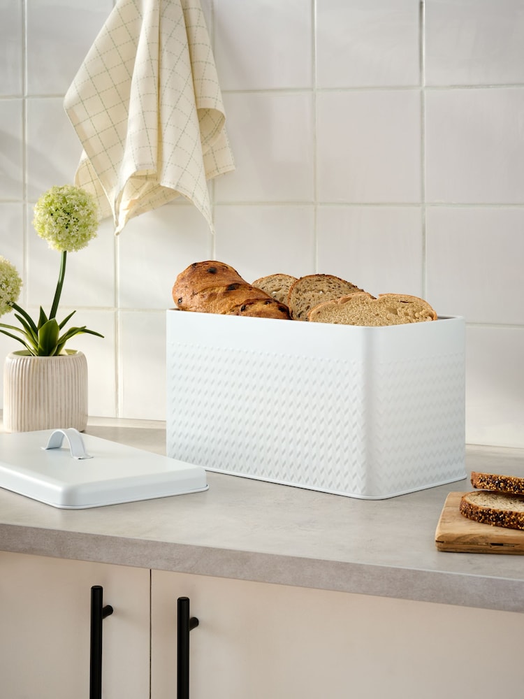White Oakley Bread Bin - Image 2 of 4 White Oakley Bread Bin - Image 2 of 4