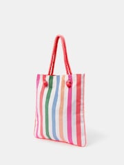 Angels By Accessorize Pink Girls Ice Cream Stripe Shopper Bag - Image 2 of 3