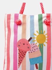 Angels By Accessorize Pink Girls Ice Cream Stripe Shopper Bag - Image 3 of 3
