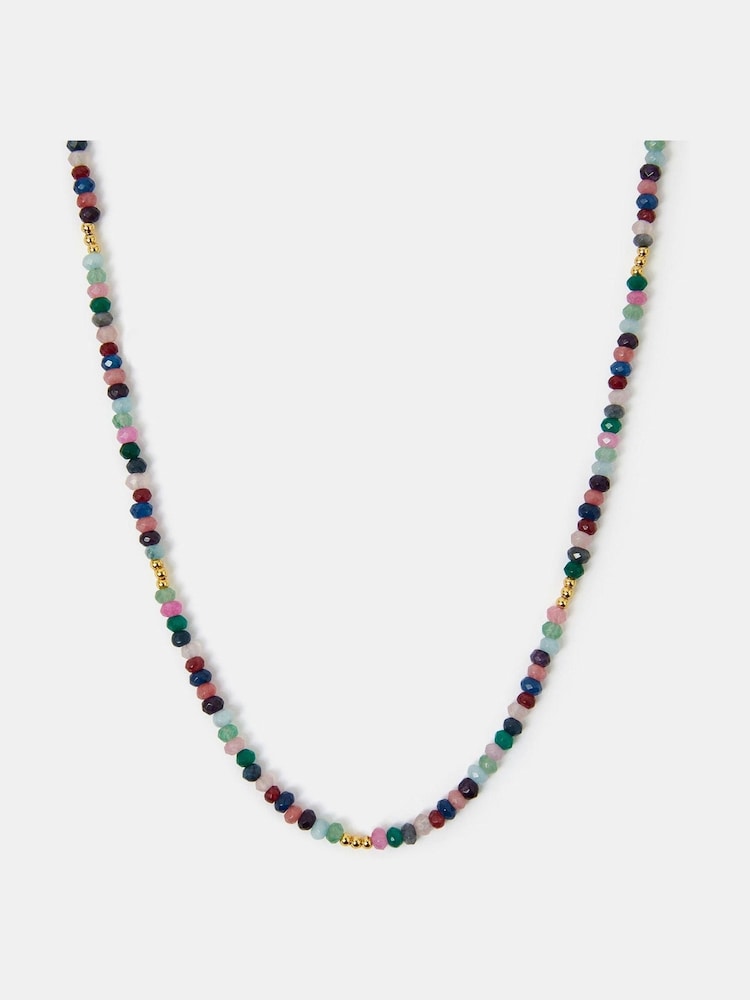 Accessorize Gold 14ct Plated Beaded Necklace - Image 1 of 2