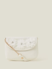Angels By Accessorize White Girls Diamante Corsage Flower Bag - Image 1 of 2