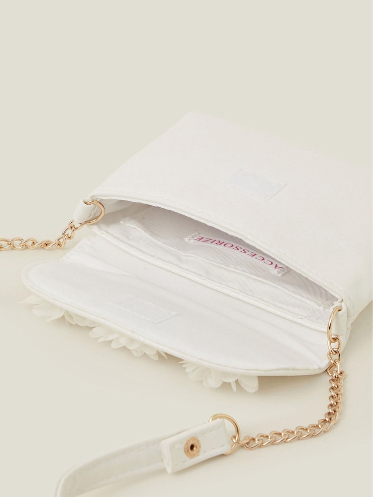 Angels By Accessorize White Girls Diamante Corsage Flower Bag - Image 2 of 2