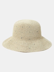 Accessorize Natural Spot Straw Bucket Hat - Image 1 of 2