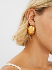 Accessorize Gold 14ct Plated Dome Stud Earrings - Image 2 of 2