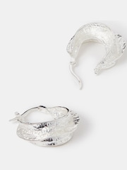 Accessorize Platirani Sterling Chunky Hammered Hoop uhani - Slika 1 iz 1