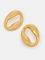 Accessorize Gold Plated 14ct Molten Loop Stud Earrings - Image 1 of 2