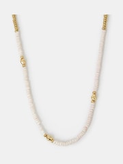 Accessorize Gold 14ct Plated Shell Bead Necklace - Image 1 of 1