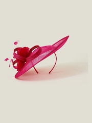 Accessorize Pink Large Disc Feather Corsage Fascinator Hat - Image 2 of 3