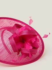 Accessorize Pink Large Disc Feather Corsage Fascinator Hat - Image 3 of 3