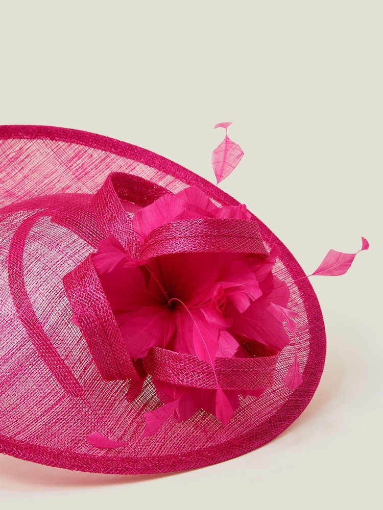 Accessorize Pink Large Disc Feather Corsage Fascinator Hat - Image 3 of 3