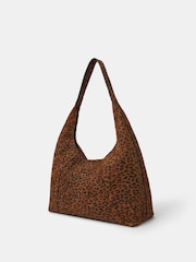 Accessorize Animal Leopard Print Suede Shoulder Bag - Image 2 of 3