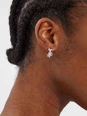 Accessorize Silver Plated Sterling Dragonfly Hoop Earrings - Image 2 of 2