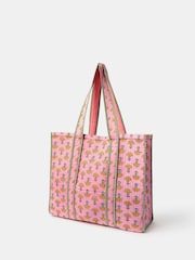 Accessorize Pink Floral Print Block Quilted Tote Bag - Image 2 of 3