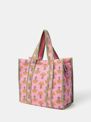 Accessorize Pink Floral Block Print Quilted Handbag - Image 2 of 3