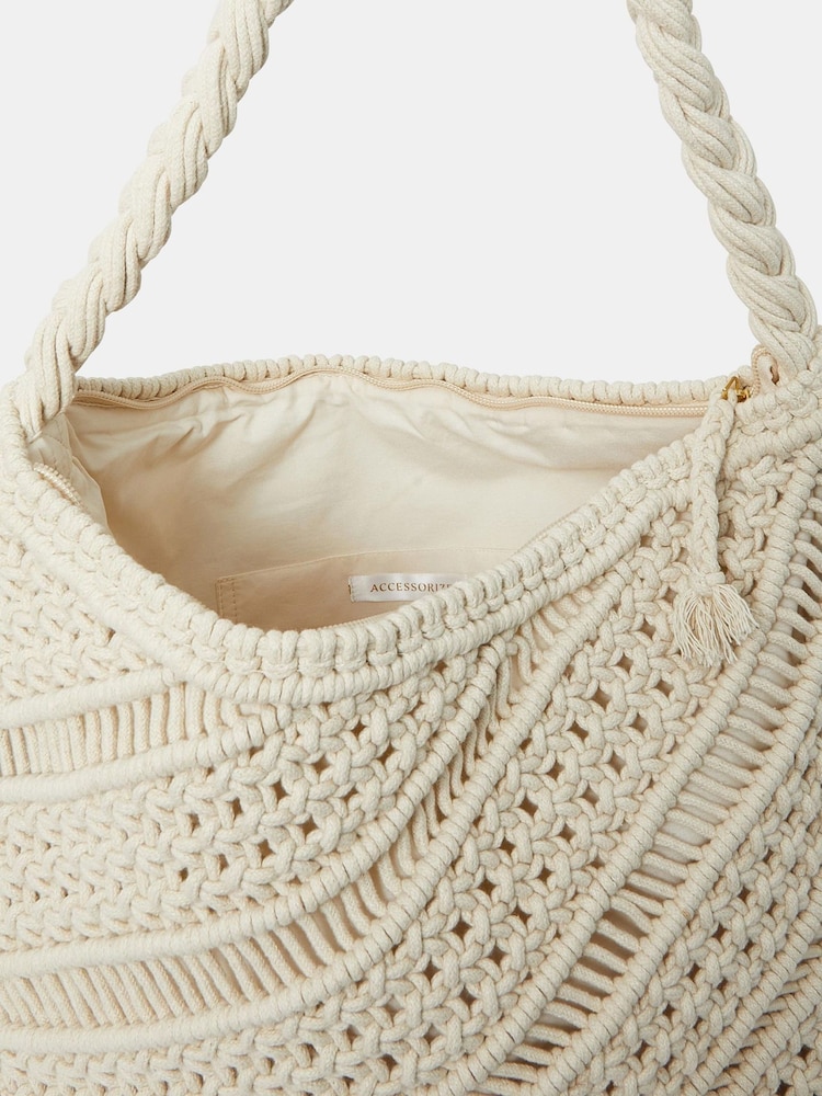 Accessorize Macrame 100% bombažna naramna torba - Slika 2 iz 3