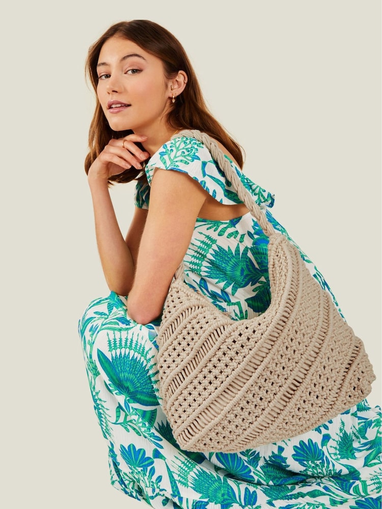 Accessorize Macrame 100% bombažna naramna torba - Slika 3 iz 3